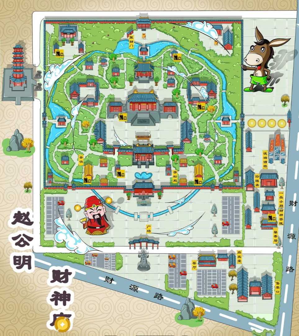兴庆寺庙类手绘地图